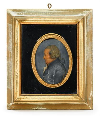 French wax portrait miniature   