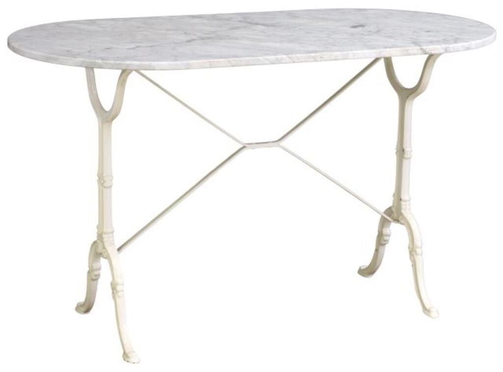 FRENCH WHITE CAST IRON & MARBLE