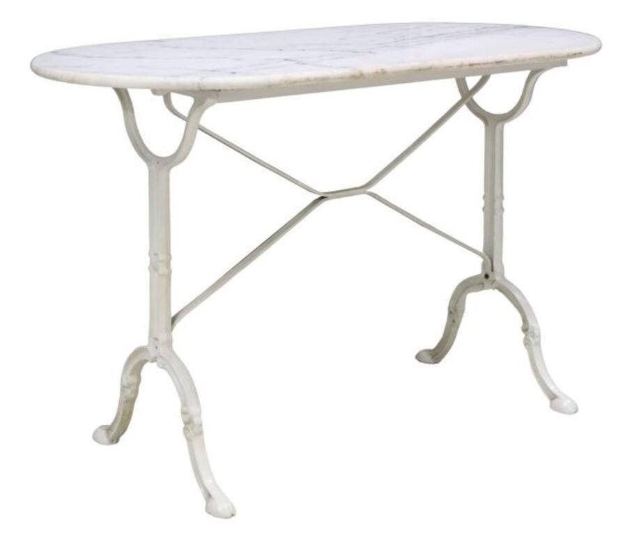 FRENCH WHITE CAST IRON & MARBLE