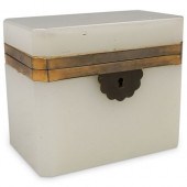 FRENCH WHITE OPALINE GLASS BOX