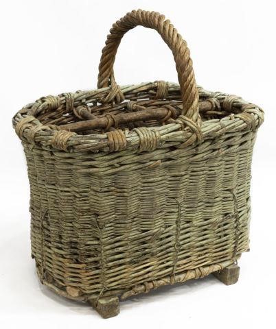 FRENCH WICKER SIX WINE BOTTLE