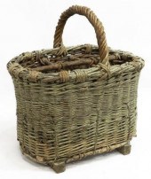 FRENCH WICKER SIX WINE BOTTLE