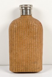 French Wicker Wrapped Glass Dr