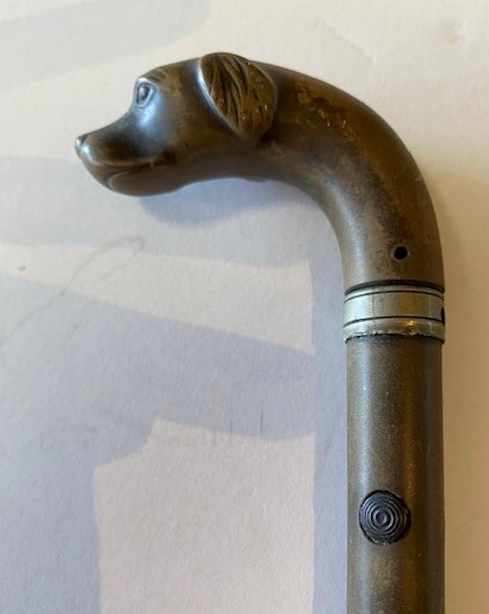 FRENCH WOOD AND STEEL DOG-HEADED