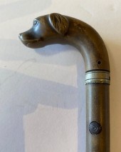 FRENCH WOOD AND STEEL DOG-HEAD