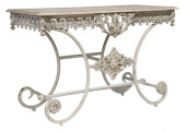 FRENCH WOOD-TOP CAST IRON BAKE
