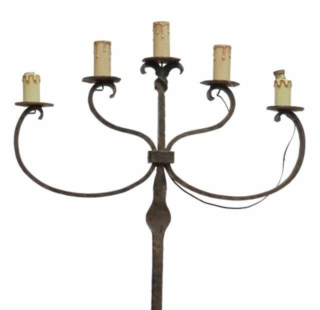 FRENCH WROUGHT IRON 5-LIGHT