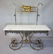 FRENCH WROUGHT IRON AND MARBLE