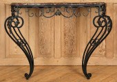 FRENCH WROUGHT IRON CONSOLE TA