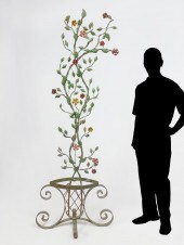 FRENCH WROUGHT IRON FLORAL HAL