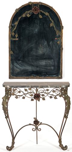 FRENCH WROUGHT IRON PIER TABLE &