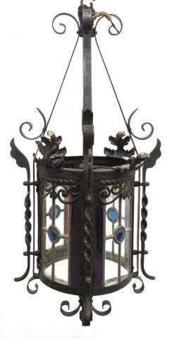 FRENCH WROUGHT IRON & STAINED-GLASS