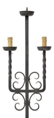 FRENCH WROUGHT IRON THREE-LIGHT