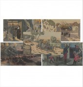 FRENCH WWI LITHOGRAPHS 11" x 1