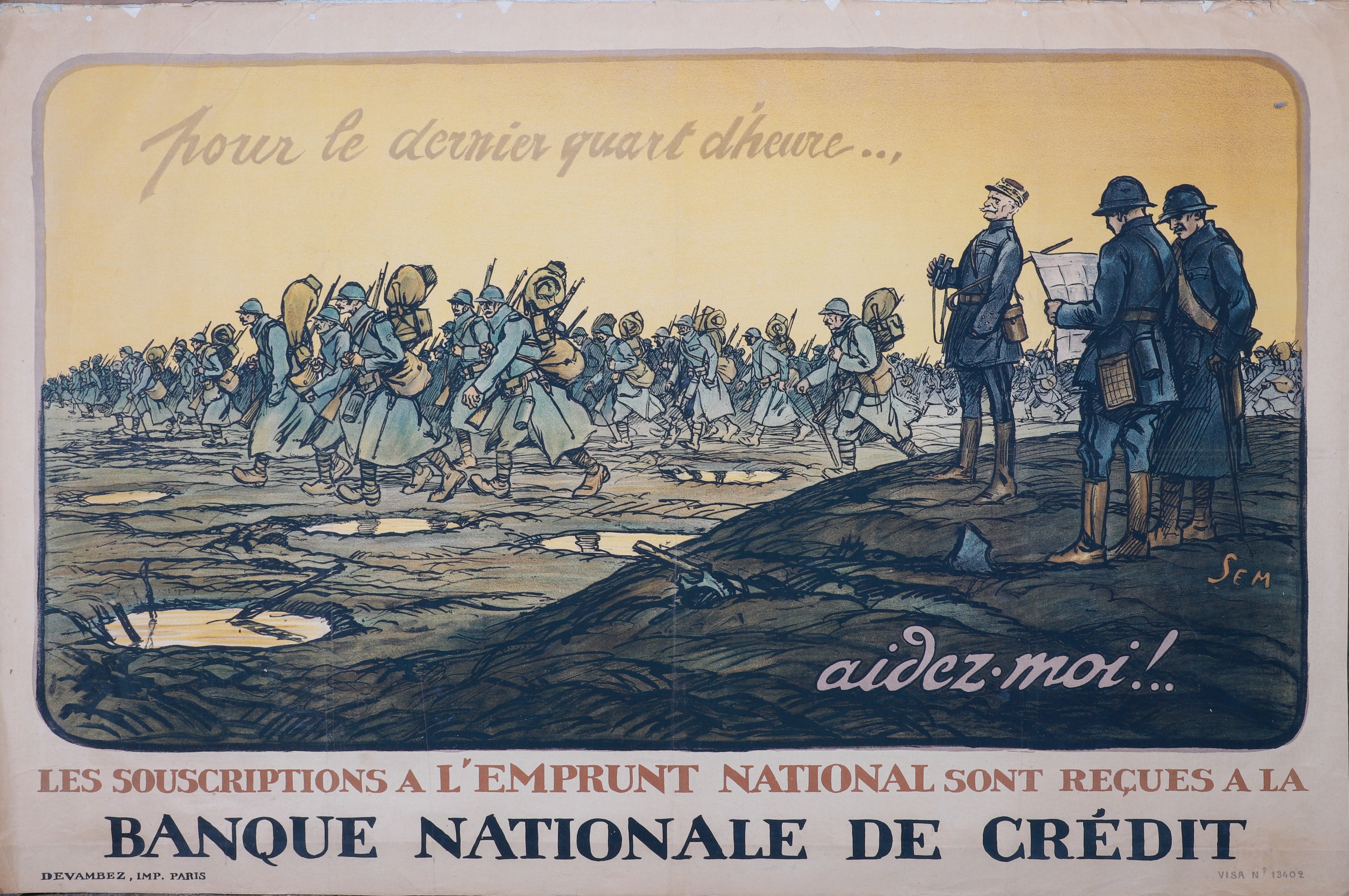 French WWI poster Aidez Moi