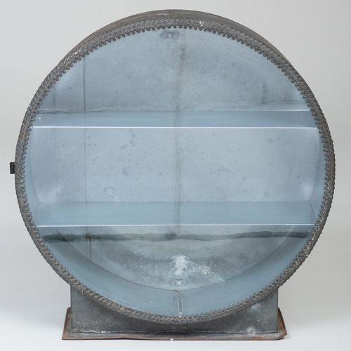 FRENCH ZINC AND GLASS OEIL DE BOEUF
