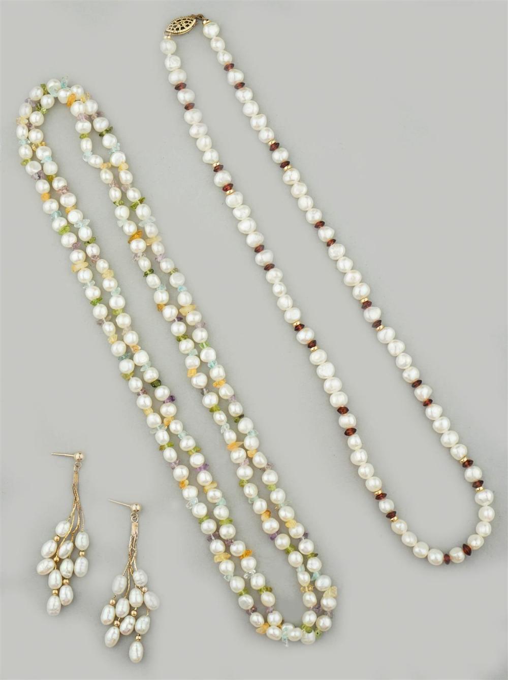 FRESHWATER PEARL EARRINGS AND TWO