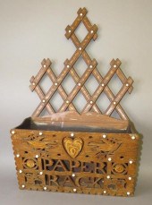 FRETWORK & GRAIN PAINTED PAPER