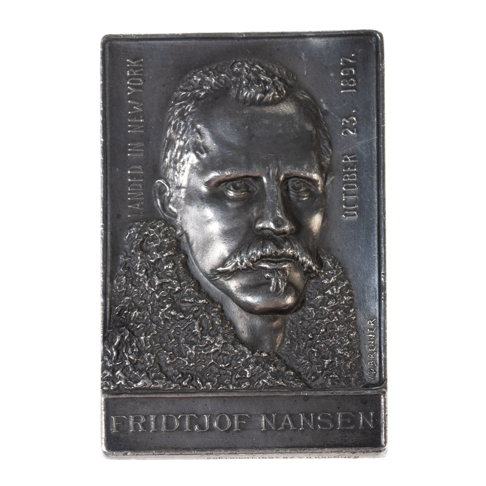 FRIDTJOF NANSEN PLAQUE 1897, PEWTER