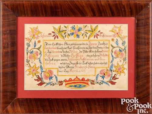 FRIEDERICH SANNO FRAKTUR BIRTH