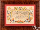 FRIEDERICH SANNO FRAKTUR BIRTH