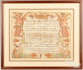 FRIEDERICK SPEYER FRAKTUR BIRT
