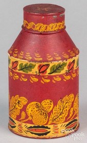 FRIES TOLEWARE CANISTER, 19TH/