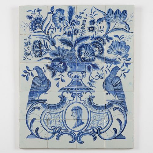 FRISIAN BLUE AND WHITE SIXTEEN TILE