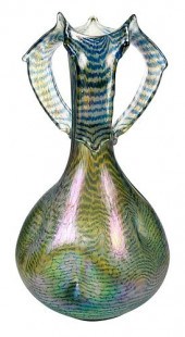 FRITZ HECKERT ART GLASS VASEGe