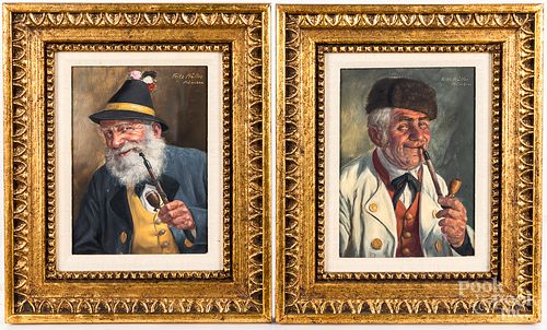 FRITZ MULLER TWO OIL ON BOARD