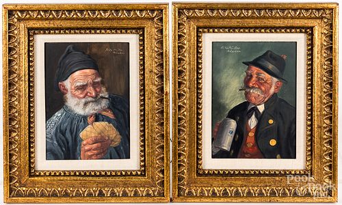FRITZ MULLER TWO OIL ON BOARD