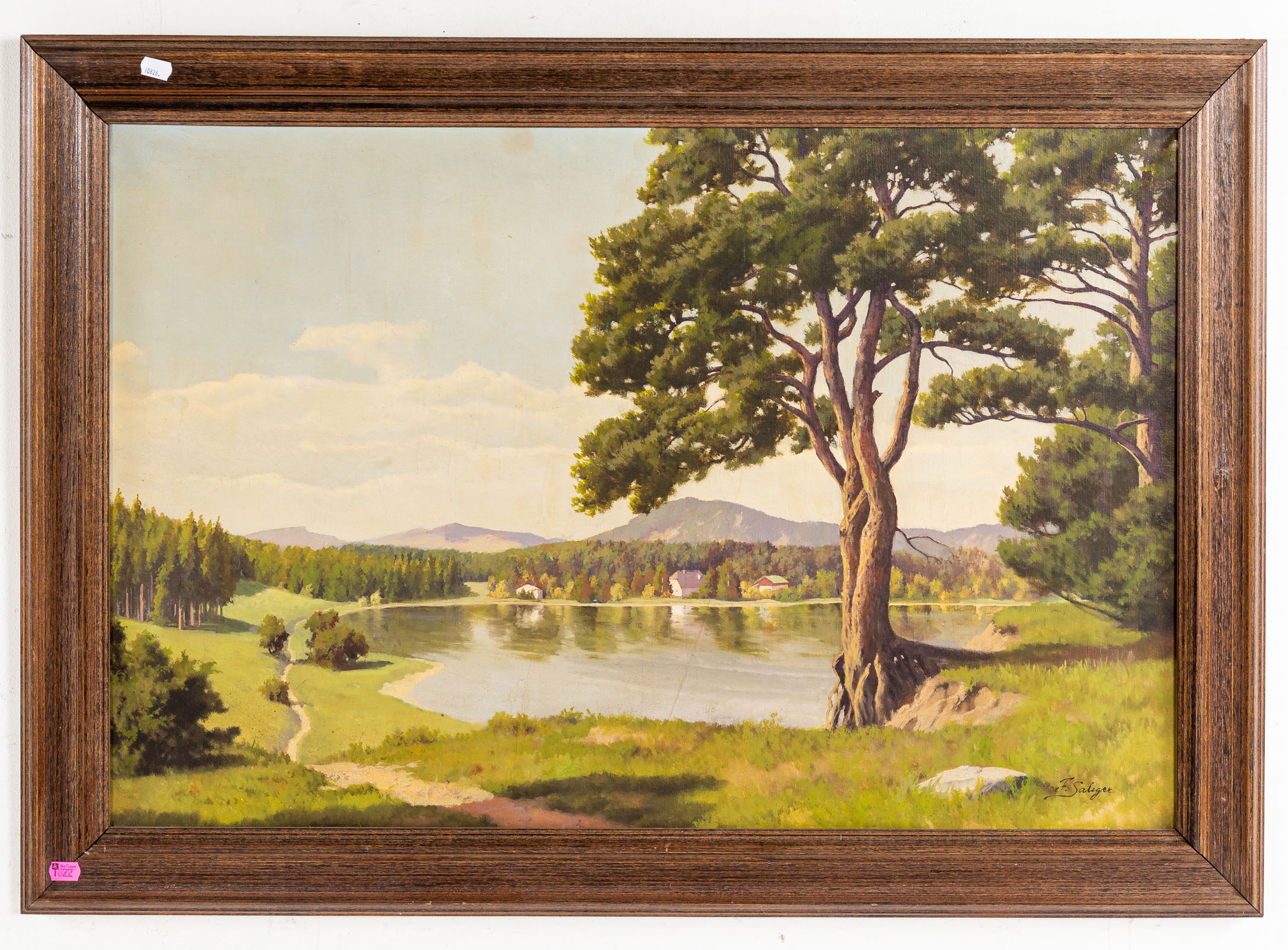 FRITZ SALIGER. LANDSCAPE WITH POND,