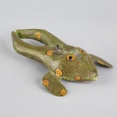 FROG DECOYA painted folk art w