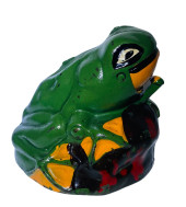 FROG ON ROCK MECHANICAL BANK -
