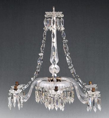 Frosted and clear glass chandelier,