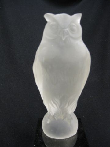 Frosted Art Glass Owl Figurine