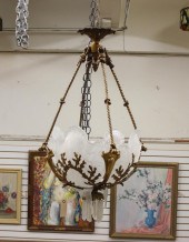 FROSTED GLASS AND GILT BRONZE