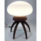 Frosted glass and walnut Octop