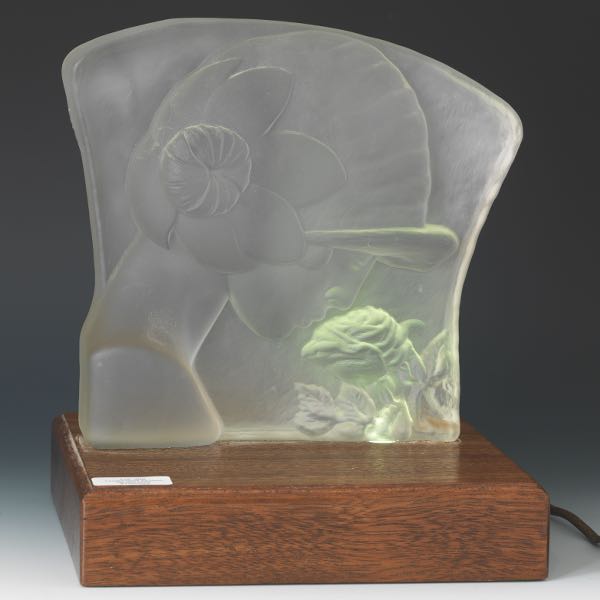 FROSTED GLASS ART DECO BOUDOIR LAMP