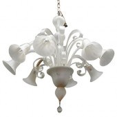 FROSTED MURANO GLASS CHANDELIE