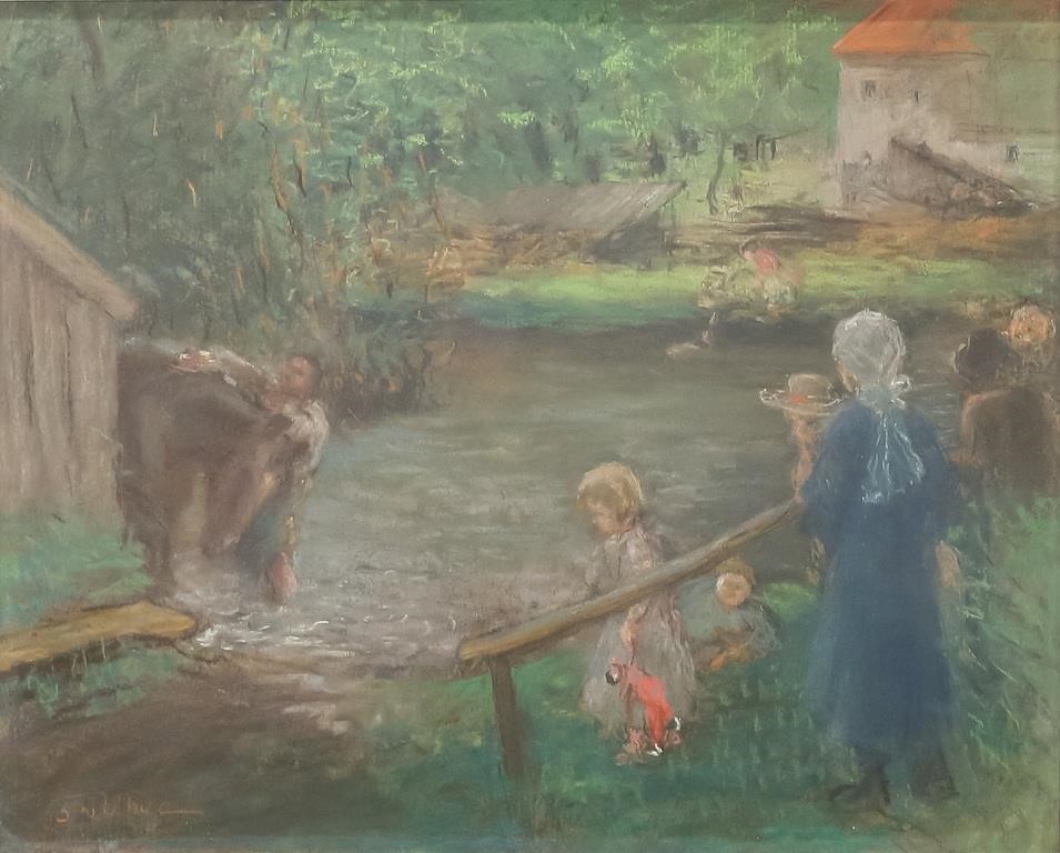 FRTIZ VON UHDE PASTEL ON PAPER