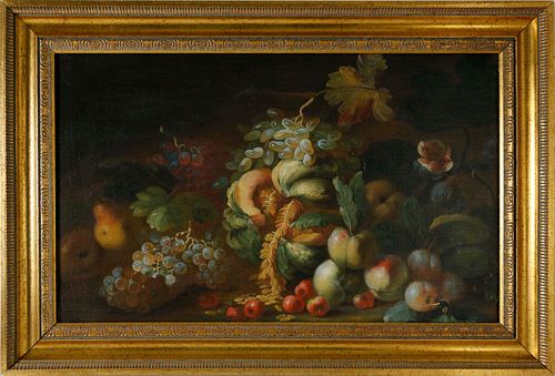 FRUIT STILL LIFE OIL ON CANVAS,