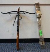 FRUITWOOD AND METAL CROSSBOW W