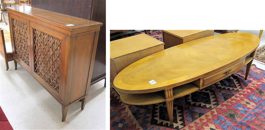 FRUITWOOD CONSOLE CABINET AND