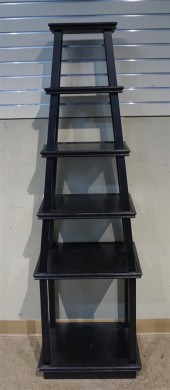 FRUITWOOD EBONIZED ETAGERE, HE