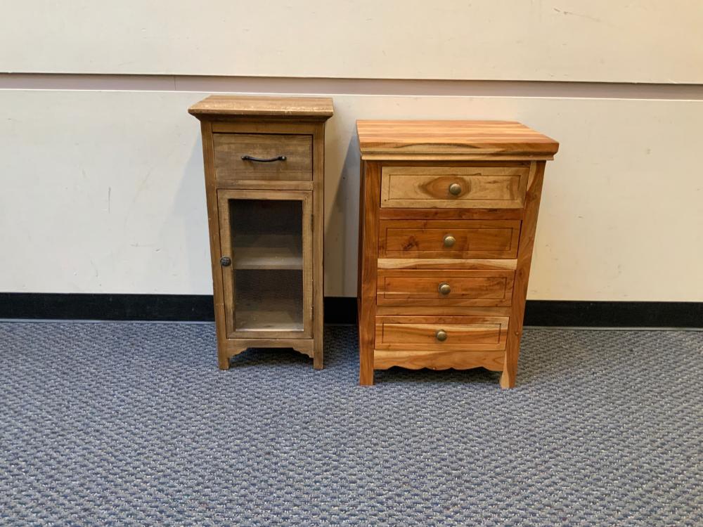 FRUITWOOD NARROW SIDE CABINET AND A