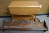 FRUITWOOD ROLLING TEA CART AND