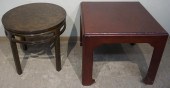 FRUITWOOD ROUND LAMP TABLE AND