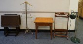 FRUITWOOD SIDE TABLE, BRASS VA