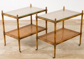 FRUITWOOD TWO-TIER CANED END T